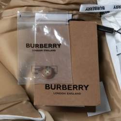 Pre Owned Burberry Tan Cotton Pipping Detail Trousers XS