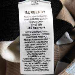 Pre Owned Burberry Beige Logo Jacquard Merino Wool Pencil Skirt S