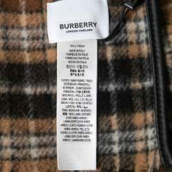Burberry Brown Checked Wool Fringed Cape One Size