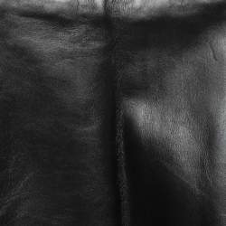 Pre Owned Burberry Black Leather Cut Out Pencil Skirt XS