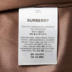 Pre Owned Burberry Deep Taupe Checked Wool Pencil Skirt S