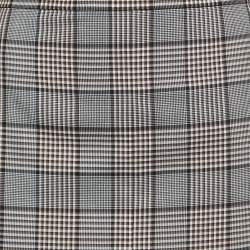 Pre Owned Burberry Deep Taupe Checked Wool Pencil Skirt S