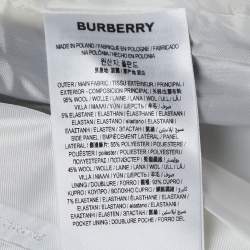 Pre Owned Burberry Grey Wool Stripe Detail Jacinda Cropped Trousers M