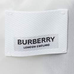 Pre Owned Burberry Grey Wool Stripe Detail Jacinda Cropped Trousers M