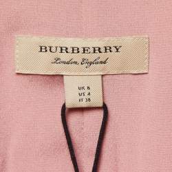 Pre Owned Burberry Dusty Pink Silk Wrap Trench Midi Dress S
