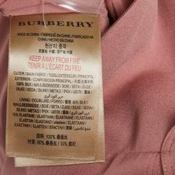 Pre Owned Burberry Dusty Pink Silk Wrap Trench Midi Dress S