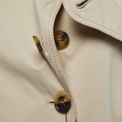 Pre Owned Burberry Beige Synthetic Double Breasted Trench Coat M