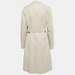 Pre Owned Burberry Beige Synthetic Double Breasted Trench Coat M