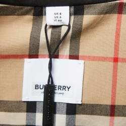 Pre Owned Burberry Black Gabardine Swingate Belted Trench Coat S