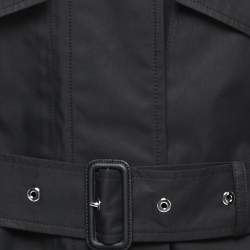 Pre Owned Burberry Black Gabardine Swingate Belted Trench Coat S