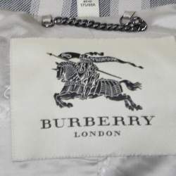 Pre Owned Burberry Beige/Black Plaid Wool Blend Single Breasted Belted Coat M