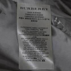 Pre Owned Burberry Beige/Black Plaid Wool Blend Single Breasted Belted Coat M