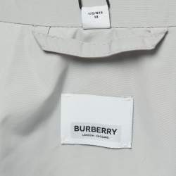 Burberry Grey Nylon Synthetic Zip Front Jacket S