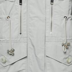 Burberry Grey Nylon Synthetic Zip Front Jacket S