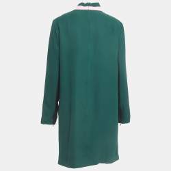 Burberry Green Wool Blend Midi Dress XL