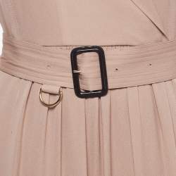 Pre Owned Burberry Blush Pink Silk Belted Dress S