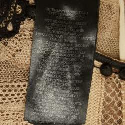 Pre Owned Burberry Beige Silk & Lace Semi Sheer Maxi Dress S