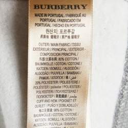 Pre Owned Burberry Grey Cotton Check Lined Hooded Zip Up Jacket S