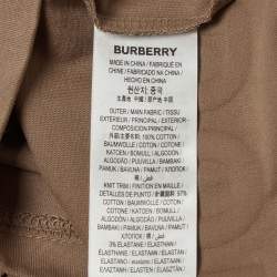 Pre Owned Burberry Brown Horseferry Print Cotton oversized T-Shirt S