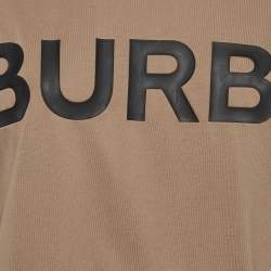 Pre Owned Burberry Brown Horseferry Print Cotton oversized T-Shirt S