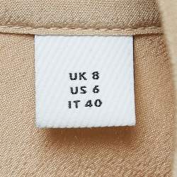 Burberry Beige Silk Buttoned A-Line Sleeveless Shirt Blouse S