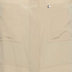 Burberry Beige Silk Buttoned A-Line Sleeveless Shirt Blouse S