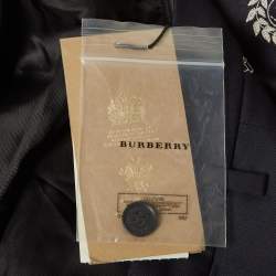 Burberry Navy Blue Brand Logo Jacquard Casual Trousers S