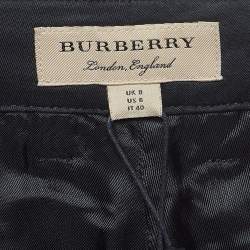 Burberry Navy Blue Brand Logo Jacquard Casual Trousers S