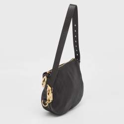 Burberry Black Leather Small Knight Shoulder Bag