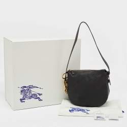 Burberry Black Leather Small Knight Shoulder Bag