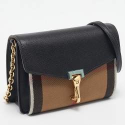 مملوكة مسبقًا حقيبة كروس بربري ماكين جلد وكانفاس كاروهات هاوس 