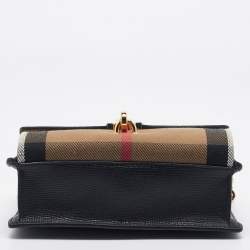 مملوكة مسبقًا حقيبة كروس بربري ماكين جلد وكانفاس كاروهات هاوس 