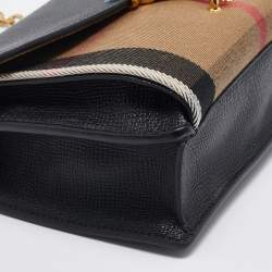 مملوكة مسبقًا حقيبة كروس بربري ماكين جلد وكانفاس كاروهات هاوس 