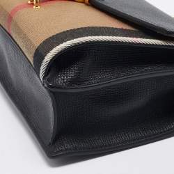 مملوكة مسبقًا حقيبة كروس بربري ماكين جلد وكانفاس كاروهات هاوس 