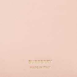 Pre Owned Burberry Pink Leather TB Trifold Wallet