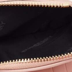 Pre Owned Burberry Pink Leather TB Trifold Wallet