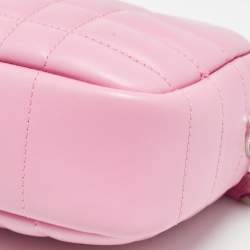 Pre Owned Burberry Pink Quilted Leather Mini Lola Camera Bag