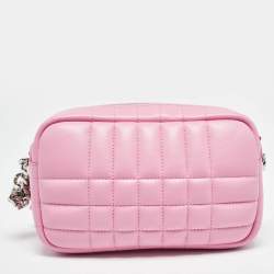 Pre Owned Burberry Pink Quilted Leather Mini Lola Camera Bag