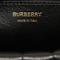 Burberry Black Quilted Check Leather Small Lola Bucket Bag