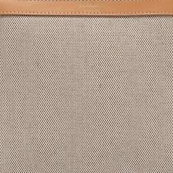 Pre Owned Burberry Beige/Tan Canvas and Leather Wristlet Pouch