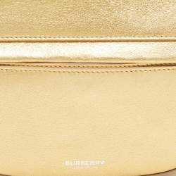 Burberry Gold Leather Mini Olympia Zip Chain Bag