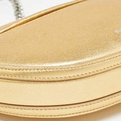 Burberry Gold Leather Mini Olympia Zip Chain Bag