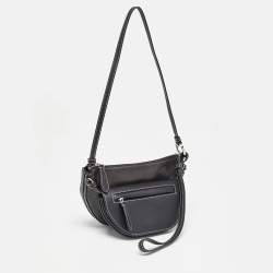 Burberry Black Leather Mini Double Olympia Bag