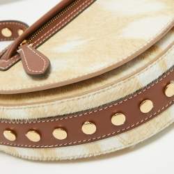 Burberry Beige Calf Hair Small Studded Olympia Shoulder Bag