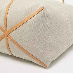 Burberry Beige Canvas and Leather XL Beach Tote