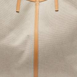 Burberry Beige Canvas and Leather XL Beach Tote