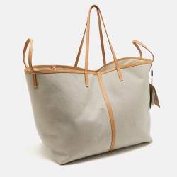 Burberry Beige Canvas and Leather XL Beach Tote