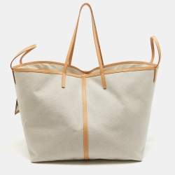 Burberry Beige Canvas and Leather XL Beach Tote