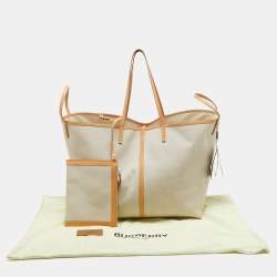 Burberry Beige Canvas and Leather XL Beach Tote