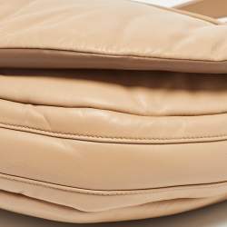 Pre Owned Burberry Beige Leather XL Olympia Shoulder Bag